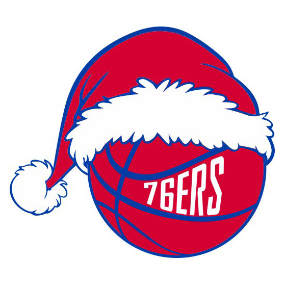 Philadelphia 76ers Basketball Christmas hat logo iron on paper